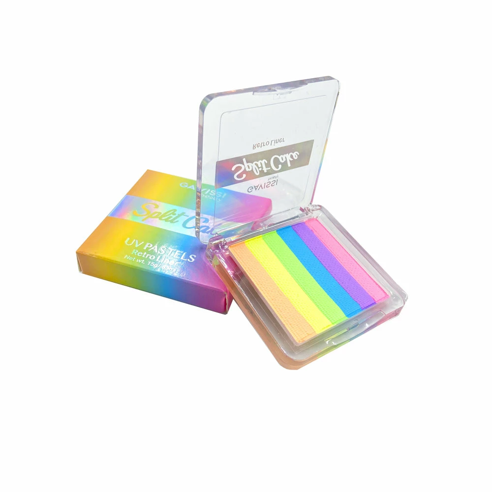 Gavissi UV Pastel Rainbow 6 Color Split Liner 1 Gavissi UV Pastel Rainbow 6 Color Split Liner