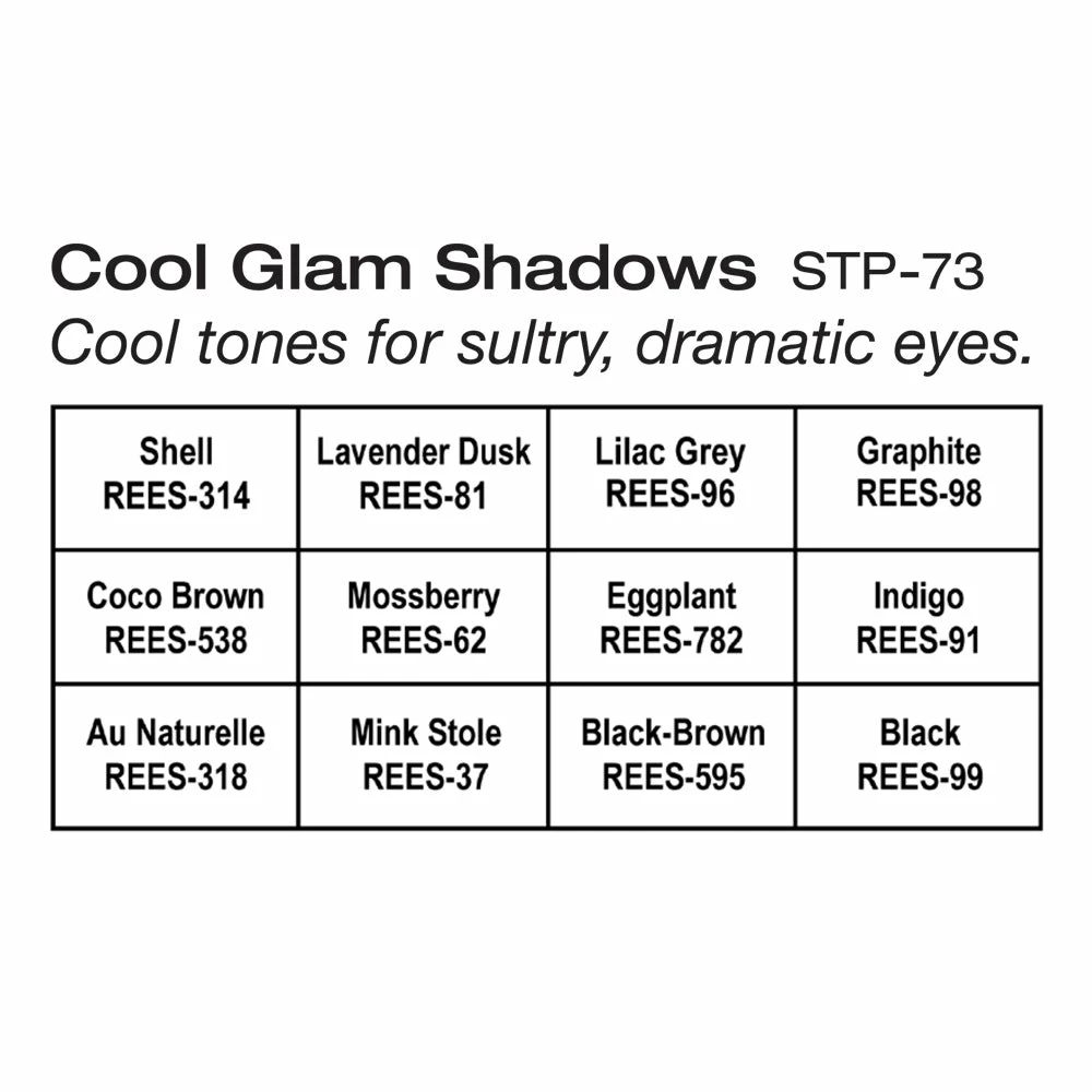 Ben Nye Studio Color Cool Glam Shadow Palette (STP-73) 2 Ben Nye Studio Color Cool Glam Shadow Palette (STP-73)